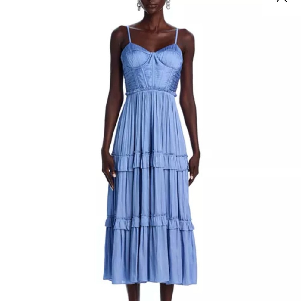 AQUA Satin Bustier Dress